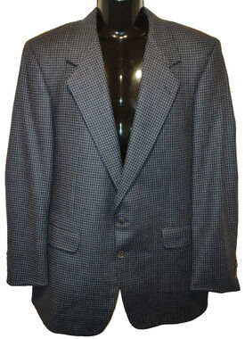 Dillard’s Corbin Men’s Gray Checkered Pattern Classic Blazer Jacket Size 38 BG27